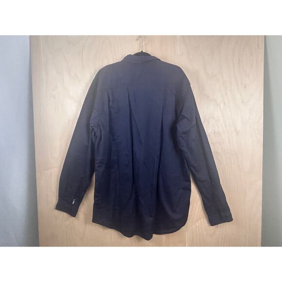 Carhartt FR Flame Resistant Twill Work Shirt Navy Blue L Tall - Picture 2 of 12